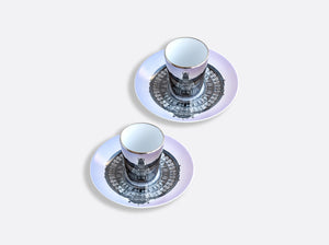 JR AU LOUVRE - Set of 2 Espresso Cups and Saucers